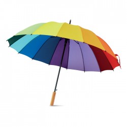 Umbrela multicolora din lemn, curcubeu.